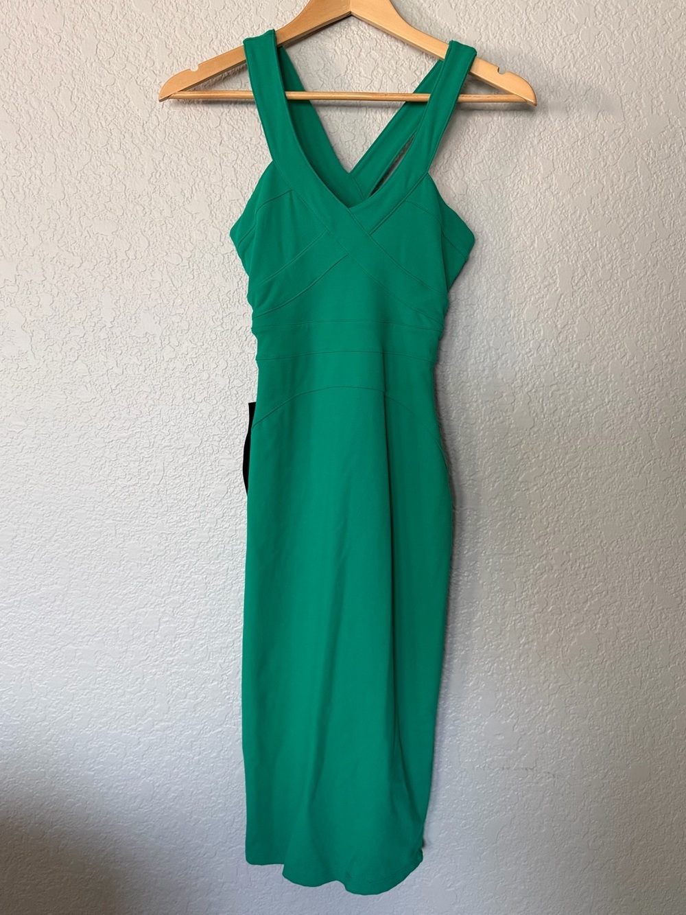 bebe Emerald Green Midi Bandage Sheath Dress Size XS New with tags